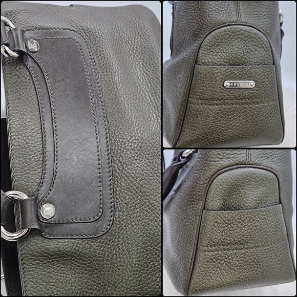 Cรฉline Boogie Olive Pebbled leather Handbag - Picture 14 of 17